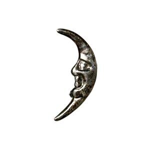 925 Sterling Silver Small Crescent Moon Vintage Lapel Pin Brooch